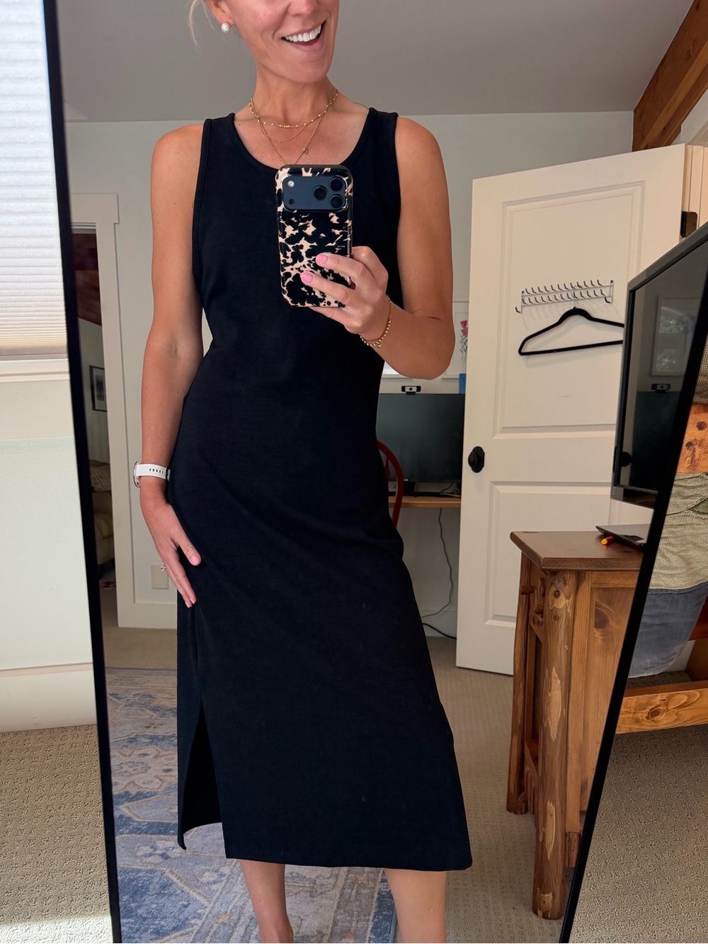 Roxy Black Sleeveless Midi Dress - Elegant Everyday Staple, Never worn, Size XL